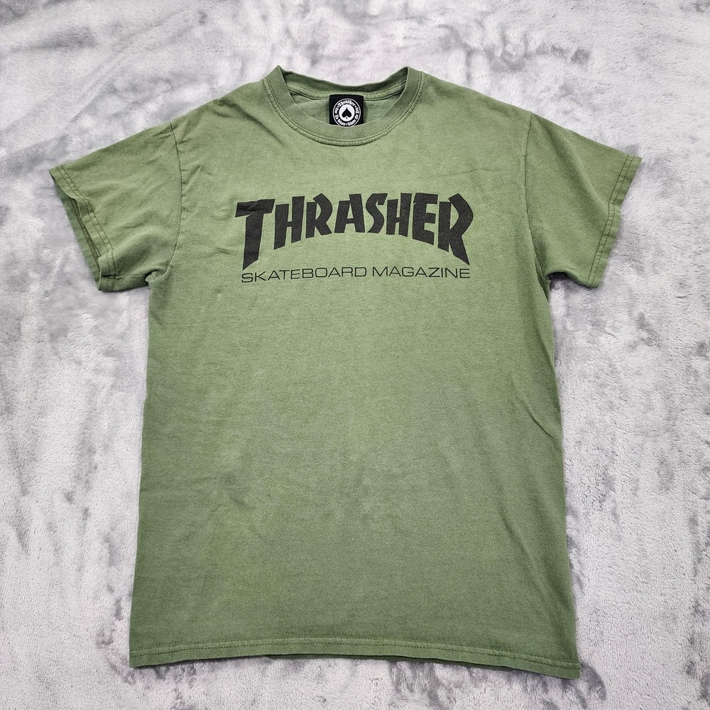 Thrasher Shirt Mens S Green Skateboard Magazine‎ Graphic Tee T-Shirt Streetwear